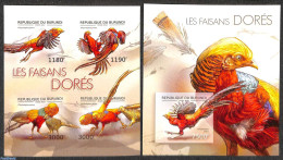 Burundi 2012 Pheasants  2 S/s, Imperforated, Mint NH, Birds - Poultry - Andere & Zonder Classificatie