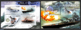 Burundi 2012 Military Ships  2 S/s, Imperforated, Mint NH, Transport - Ships And Boats - Schiffe