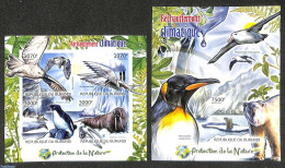 Burundi 2012 Global Warming  2 S/s, Imperforated, Mint NH, Nature - Birds - Environment - Owls - Penguins - Sea Mammals - Milieubescherming & Klimaat