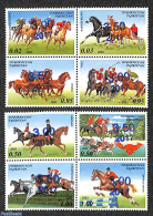 Tajikistan 2017 Horses Overprints 8v (2x[+]), Mint NH, Nature - Horses - Tadschikistan