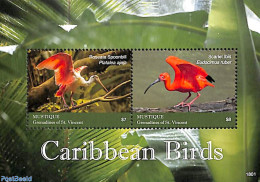 Saint Vincent & The Grenadines 2018 Mustique, Caribbean Birds 2v M/s, Mint NH, Nature - Birds - St.Vincent & Grenadines