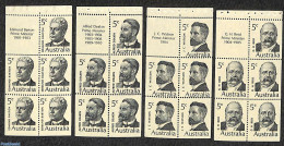 Australia 1969 Famous Pers, 4 Booklet Panes, Mint NH - Unused Stamps