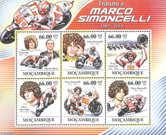 Mozambique 2011 Marco Simoncelli 6v M/s, Mint NH, Transport - Motorcycles - Motorbikes