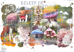 Netherlands 2018 Mushrooms 10v M/s S-a, Mint NH, Nature - Mushrooms - Unused Stamps