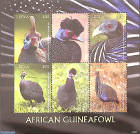 Liberia 2018 African Guinea Fowl 6v M/s, Mint NH, Nature - Birds - Poultry - Sonstige & Ohne Zuordnung