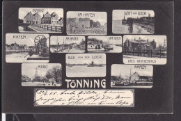 Tönning Mehrbildkarte , Markt, Hafen , Kreiskrankenhaus 1905 - Other & Unclassified