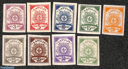 Latvia 1919 Definitives 9v, Imperforated, Unused (hinged) - Other & Unclassified
