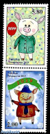 Tajikistan 2019 Year Of The Pig 2v, Mint NH, Various - New Year - Art - Children Drawings - Nouvel An