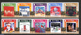 Isle Of Man 2019 Christmas 10v (2x [::::]), Mint NH, Nature - Religion - Birds - Christmas - Mail Boxes - Noël