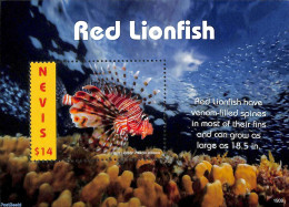 Nevis 2019 Red Lionfish S/s, Mint NH, Nature - Fish - Poissons
