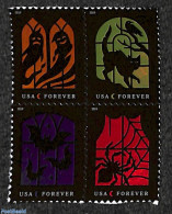 United States Of America 2019 Spooky Silhouettes 4v S-a, Mint NH, Nature - Bats - Cats - Unused Stamps