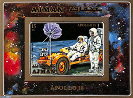 Ajman 1971 Apollo 15 S/s, Imperforated, Mint NH, Transport - Space Exploration - Adschman
