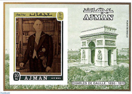 Ajman 1971 Charles De Gaulle S/s, Imperforated, Mint NH, History - French Presidents - Politicians - De Gaulle (Generaal)