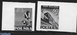 Poland 1954 Blackprint Imperforated., Mint NH, Transport - Railways - Neufs