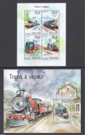 Togo 2014 Railways 2 S/s, Mint NH, Transport - Railways - Trains