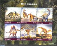 Liberia 2020 Dinosaurs 6v M/s, Mint NH, Nature - Prehistoric Animals - Prehistorisch