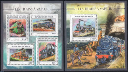 Niger 2016 Railways 2 S/s, Mint NH, Transport - Railways - Trains