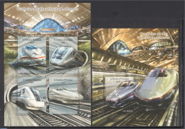 Sao Tome/Principe 2014 Railways China 2 S/s, Mint NH, Transport - Railways - Eisenbahnen