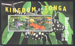 Tonga 2015 Butterflies S/s, Mint NH - Altri & Non Classificati