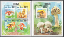 Guinea Bissau 2013 Mushrooms 2 S/s, Mint NH, Nature - Mushrooms - Mushrooms