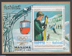 Manama 1972 Olympic Winter Games S/s, Mint NH, Sport - Olympic Winter Games - Skiing - Ski