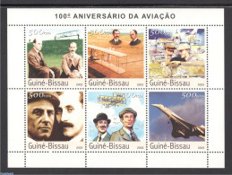Guinea Bissau 2003 Aviation Brothers Wright 6v (m/s), Mint NH, Transport - Concorde - Aircraft & Aviation - Concorde