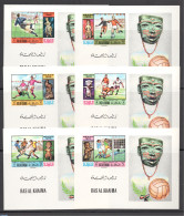 Ras Al-Khaimah 1970 World Cup Football 6 S/s1, Imperforated, Mint NH, Sport - Football - Ras Al-Khaimah