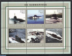 Guinea Bissau 2001 Submarines 6v M/s, Mint NH, Transport - Ships And Boats - Bateaux