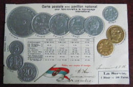 Cpa Représentation Monnaies Pays ; La Servie - Coins (pictures)