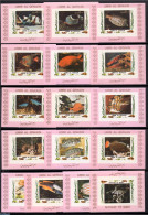 Umm Al-Quwain 1972 Tropical Fish 16 S/s Pink, Imperforated, Mint NH, Nature - Fish - Shells & Crustaceans - Fishes