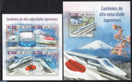 Guinea Bissau 2015 Japanese Railways 2 S/s, Mint NH, Transport - Railways - Trains