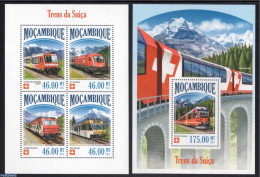 Mozambique 2013 Railways 2 S/s, Mint NH, Transport - Railways - Trains