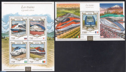 Niger 2015 Railways 2 S/s, Mint NH, Transport - Railways - Trains