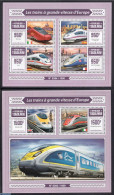 Togo 2015 European Railways 2 S/s, Mint NH, Transport - Railways - Eisenbahnen