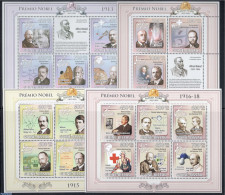 Guinea Bissau 2009 Nobel Prize Winners 1913 - 1918 4 M/s, Mint NH, Health - History - Science - Red Cross - Flags - No.. - Rotes Kreuz