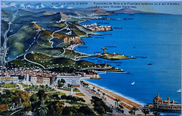 CP (la Côte D'Azur). Panorama De NICE à La Frontière Italienne Vu à Vol D'oiseau (excursion Grande Corniche) - Andere & Zonder Classificatie