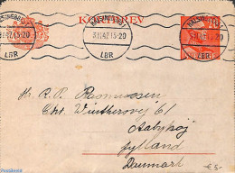 Sweden 1947 Card Letter 20ö, To Denmark, Used Postal Stationary - Briefe U. Dokumente