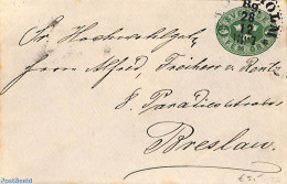 Sweden 1897 Envelope 5ö From STOCKHOLM To Breslau, Used Postal Stationary - Cartas & Documentos