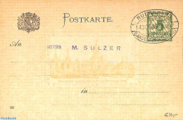 Germany, Bayern 1896 Illustrated Postcard 5pf With Railway Postmark, Used Postal Stationary - Other & Unclassified