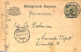 Germany, Bayern 1896 Postcard From WUERZBURG , Used Postal Stationary - Sonstige & Ohne Zuordnung