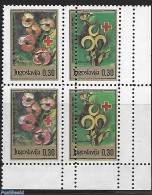 Yugoslavia 1990 Perforation Error, Mint NH, Health - Nature - Red Cross - Flowers & Plants - Unused Stamps