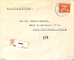 Netherlands 1945 Registered Letter From SNEEK To Amsterdam, Postal History - Brieven En Documenten