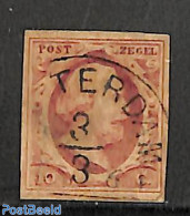 Netherlands 1852 10c, Used, AMSTERDAM-C, Used Stamps - Gebruikt
