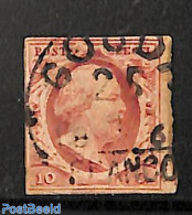 Netherlands 1852 10c, Used, GOUDA-C, Used Stamps - Gebruikt