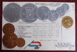 Cpa Représentation Monnaies Pays ; Les Indes-néerlandaises - Münzen (Abb.)