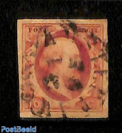 Netherlands 1852 10c, Used, Used Stamps - Gebruikt