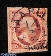 Netherlands 1852 10c, Used, HAARLEM-C, Used Stamps - Gebruikt
