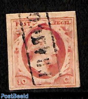 Netherlands 1852 10, Used, FRANCO Box, Used Stamps - Gebruikt