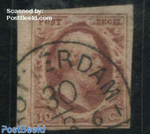 Netherlands 1852 10c, Used, ROTTERDAM-C, Used Stamps - Gebraucht
