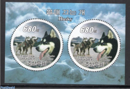 Korea, North 2008 Husky 2v M/s, Mint NH, Nature - Dogs - Corée Du Nord